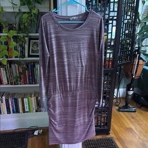 Athleta Mauve Striped Dress
